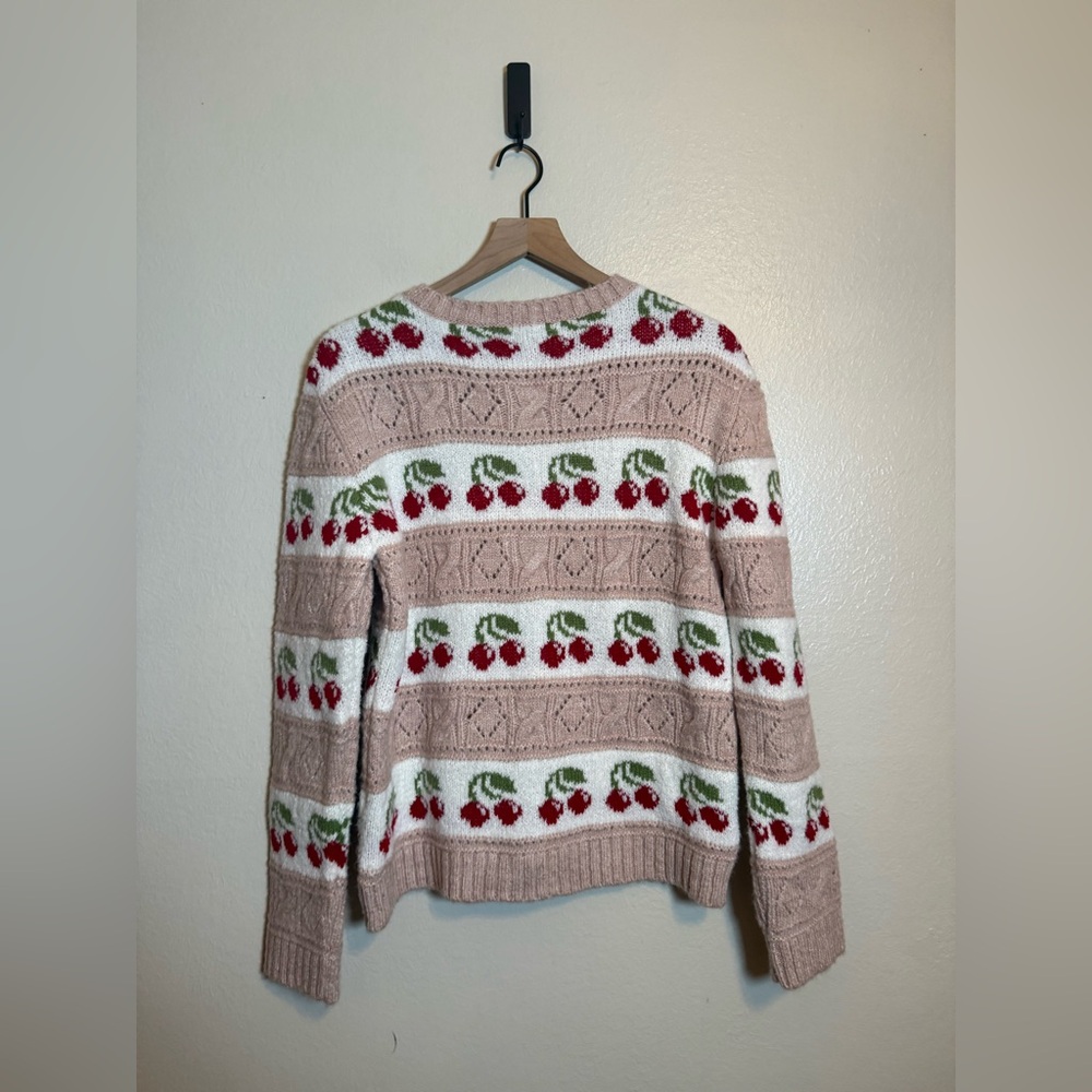 Urban Outfitters Kimchi Blue Cherry Print Knit‎ Cardigan - Picture 6 of 7